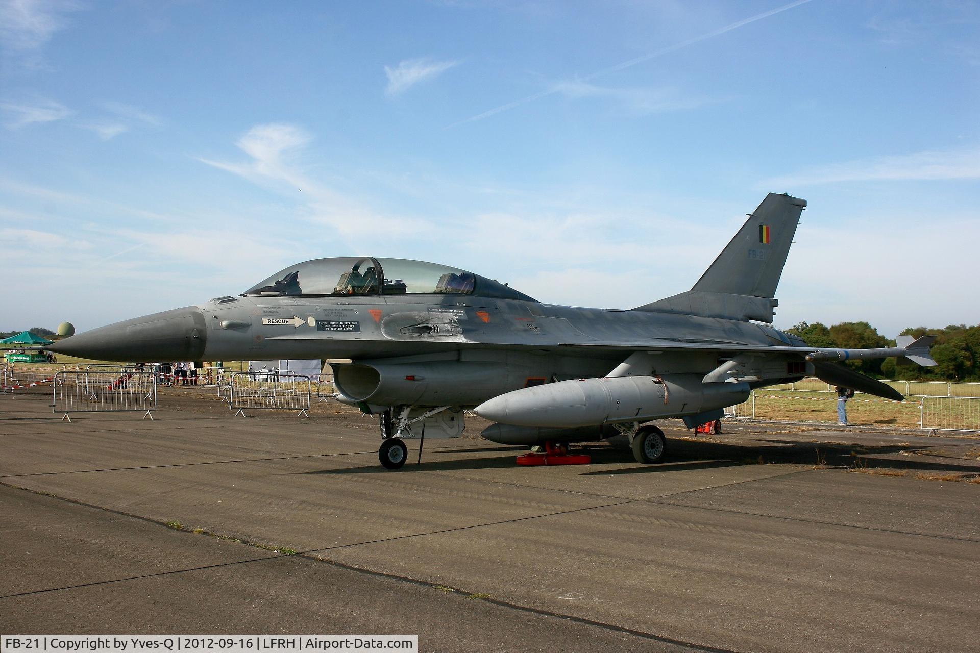 FB-21, General Dynamics F-16B Fighting Falcon C/N 6J-21, Belgian Air Force General Dynamics F-16BM Falcon, Lann Bihoué Naval Air Base (LFRH-LRT)