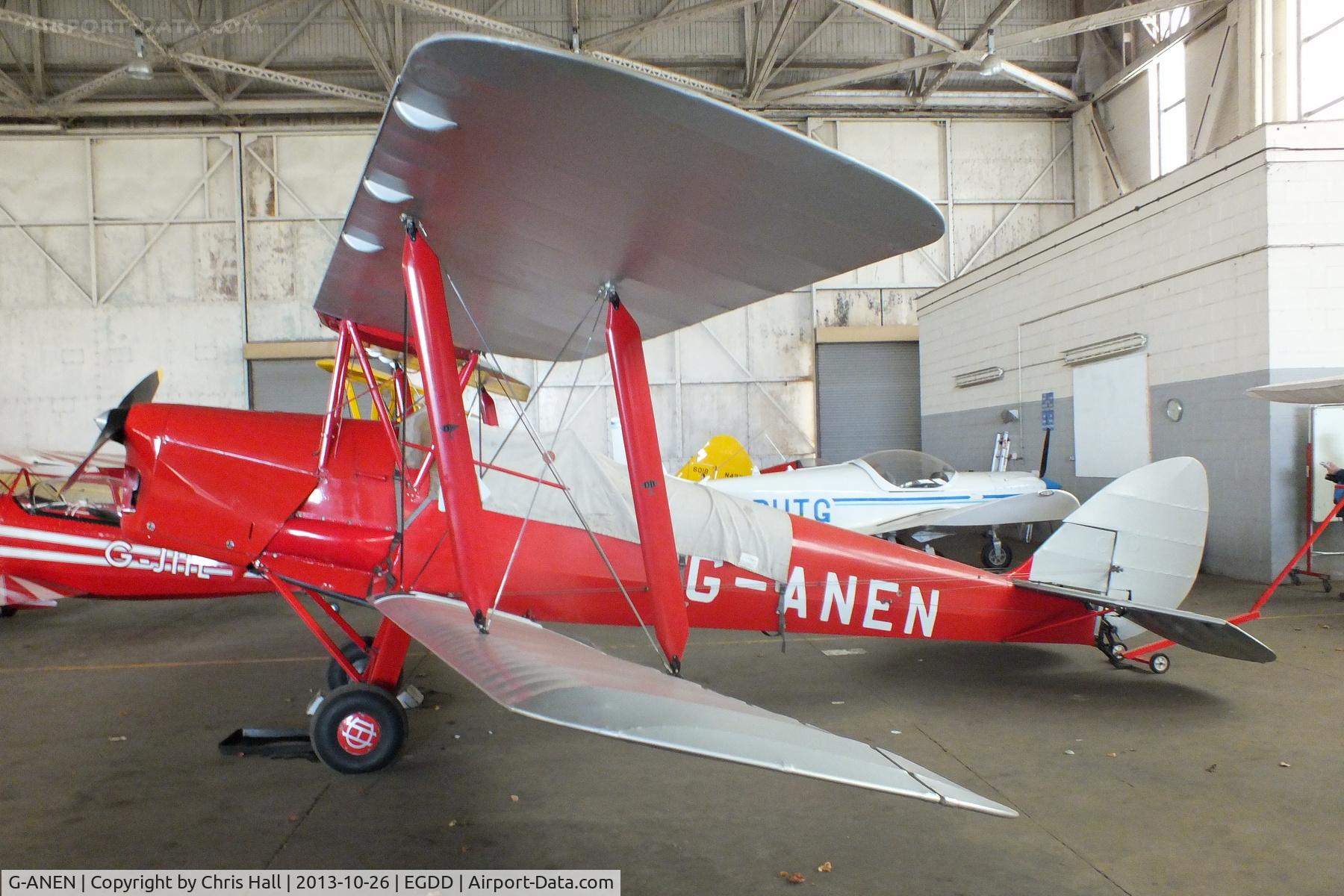 G-ANEN, 1942 De Havilland DH-82A Tiger Moth II C/N 85418, hangared at Bicester