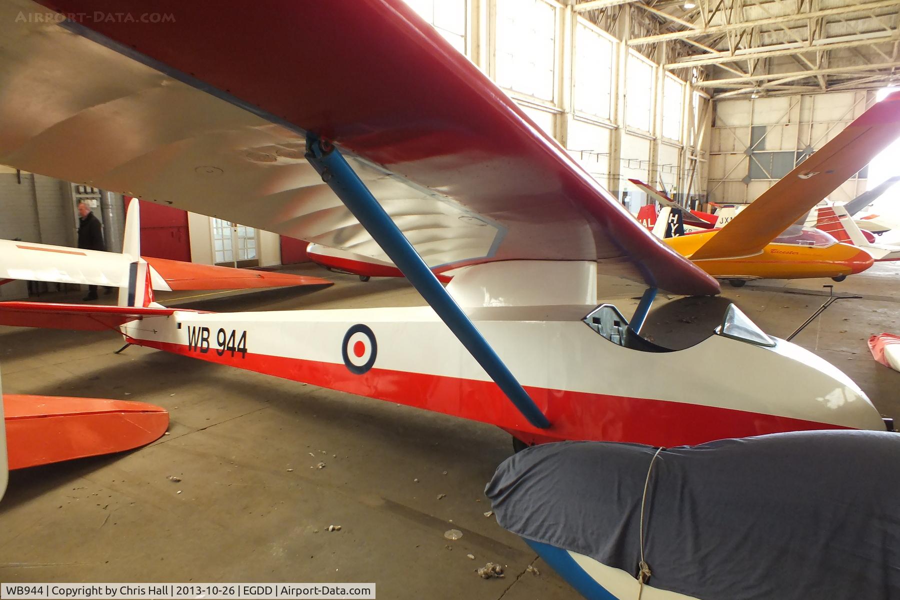 WB944, 1949 Slingsby T-21B Sedbergh TX.1 C/N 611, hangared at Bicester
