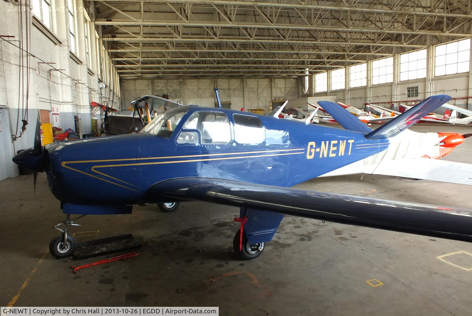 G-NEWT, 1947 Beech 35 Bonanza Bonanza C/N D-1168, hangared at Bicester