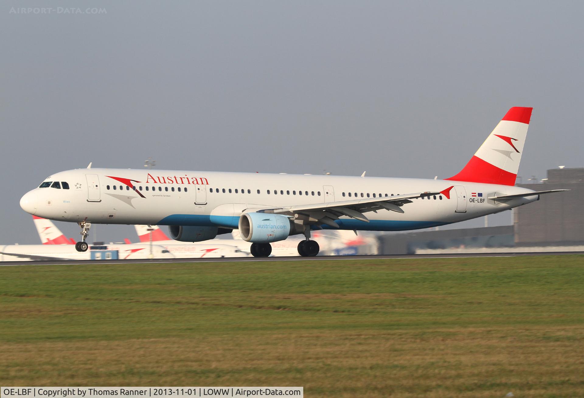 OE-LBF, 2001 Airbus A321-211 C/N 1458, Austrian A321