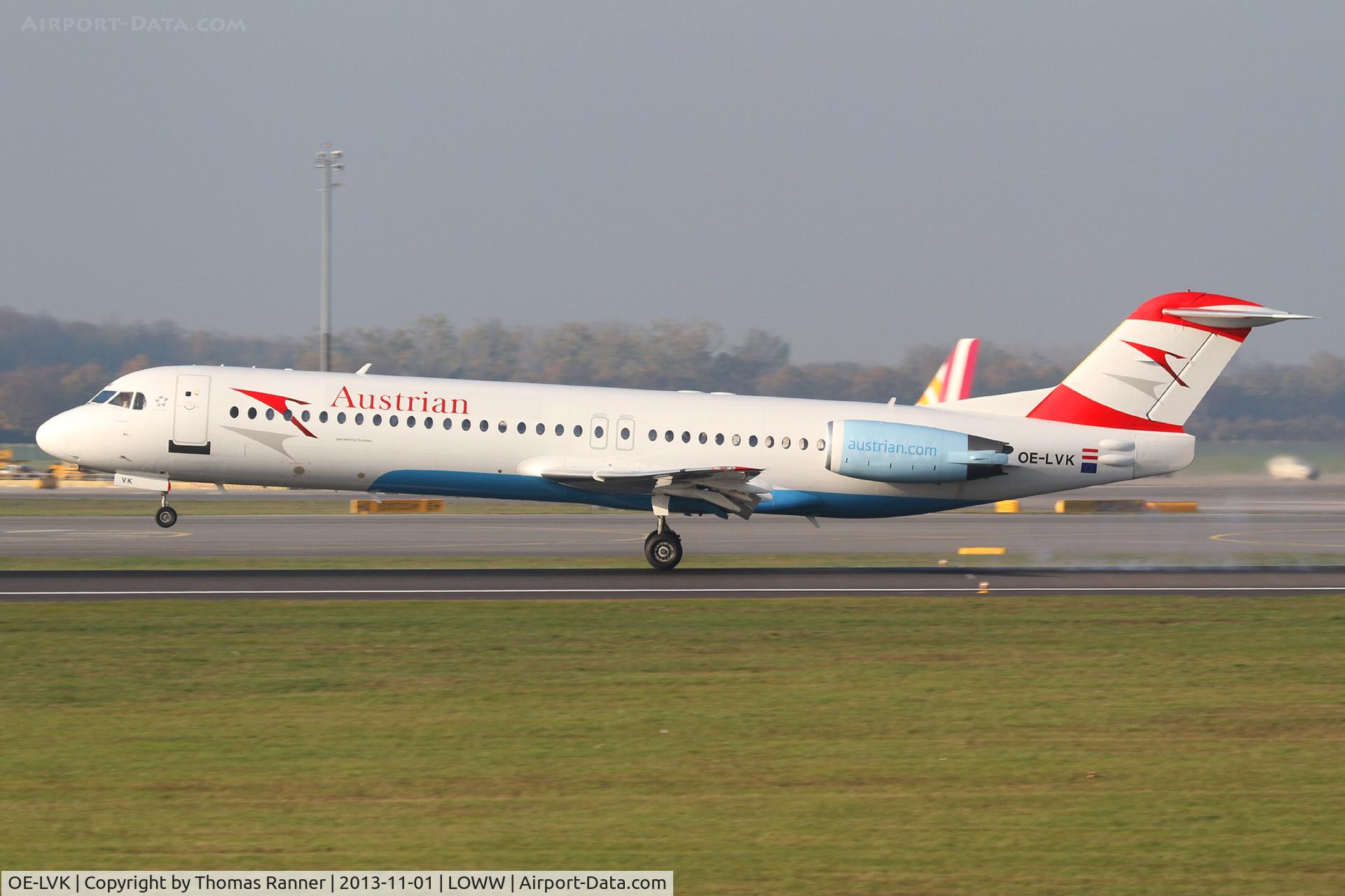 OE-LVK, 1992 Fokker 100 (F-28-0100) C/N 11397, Austrian Fokker 100