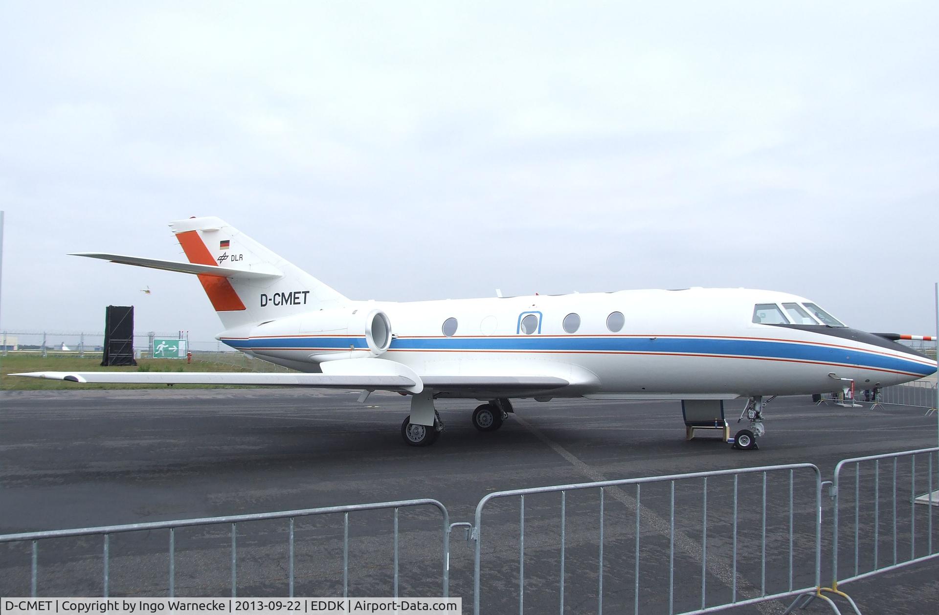 D-CMET, 1976 Dassault Falcon (Mystere) 20E-5 C/N 329, Dassault Falcon 20E-5 of the DLR at the DLR 2013 air and space day on the side of Cologne airport