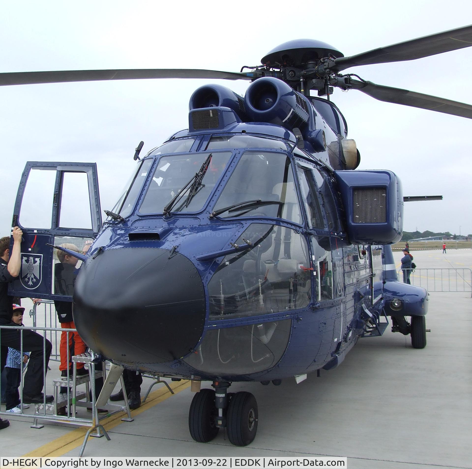 D-HEGK, 2009 Aerospatiale AS-332L-1 Super Puma C/N 2720, Aerospatiale AS.332L1 Super Puma of the German federal police (Bundespolizei) at the DLR 2013 air and space day on the side of Cologne airport