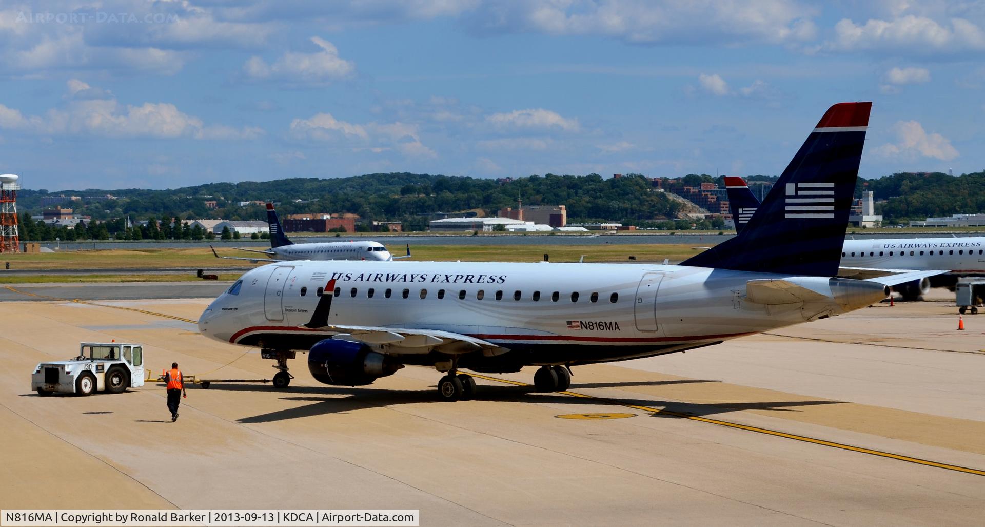 N816MA, 2004 Embraer 170SU (ERJ-170-100SU) C/N 17000037, Pushback Gate 38 National