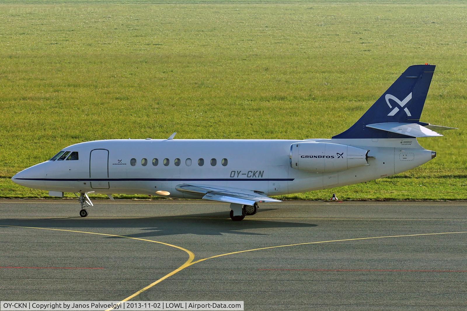OY-CKN, 1998 Dassault Falcon 2000 C/N 76, Grundfos Dassault Falcon 2000 on Blue Danube Airport