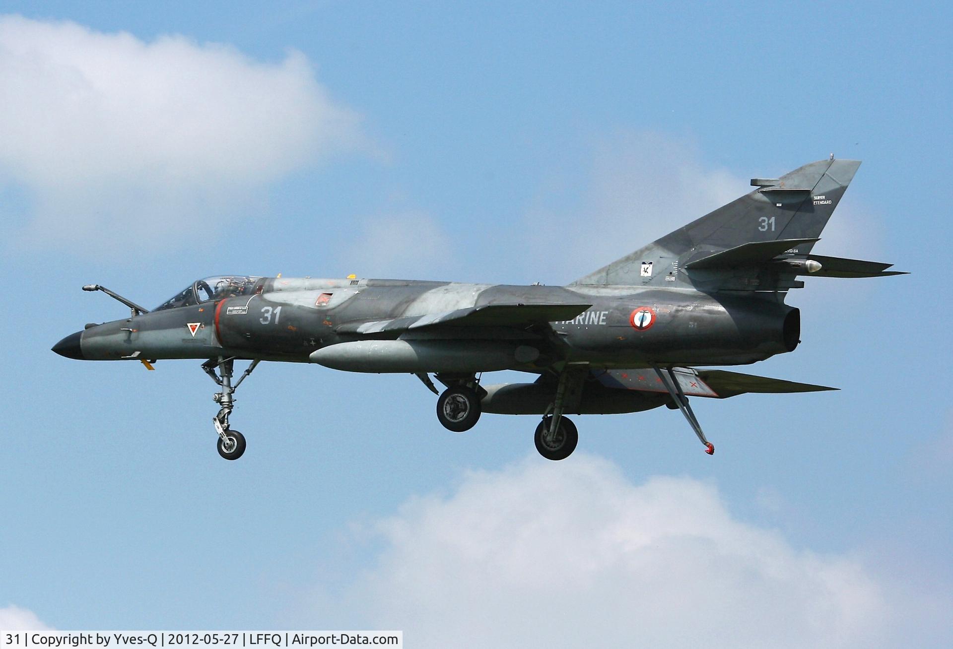 31, Dassault Super Etendard C/N 31, French Navy Dassault Super Etendard M Solo Display, La Ferté-Alais Airfield (LFFQ) Air Show (Le Temps Des Hélices) in may 2012