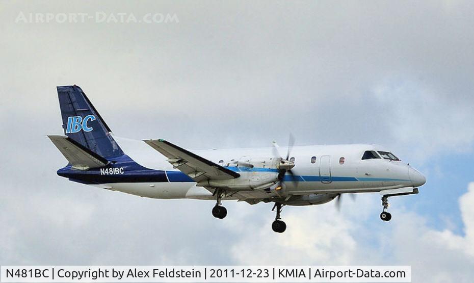 N481BC, 1991 Saab 340B C/N 340B-274, Landing in Miami International