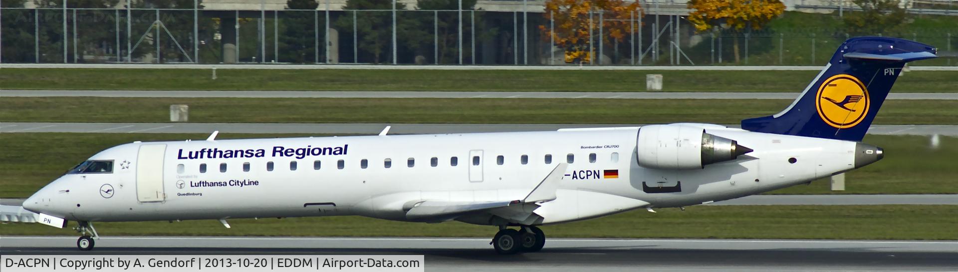 D-ACPN, 2003 Bombardier CRJ-701ER (CL-600-2C10) Regional Jet C/N 10083, Lufthansa Regional, seen here on RWY 26L at München(EDDM)