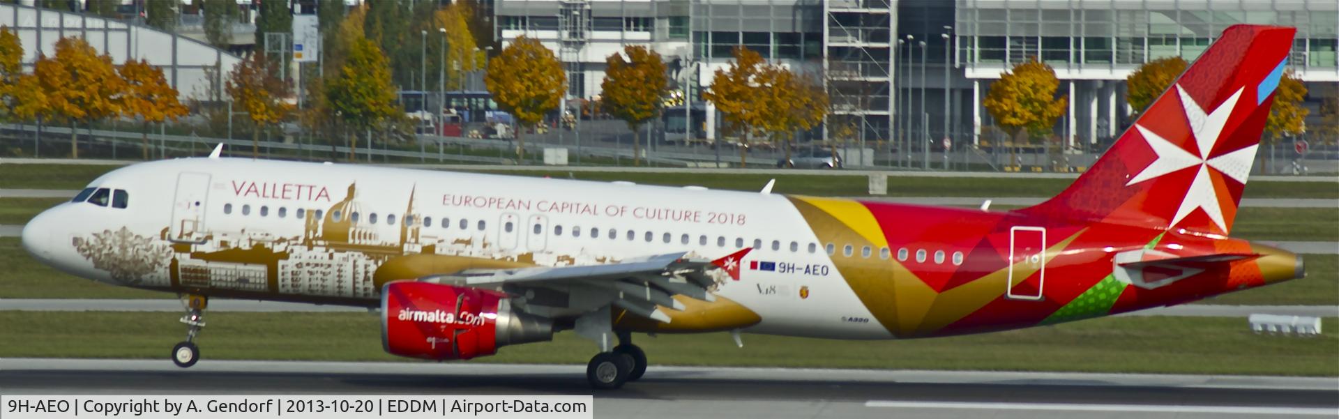 9H-AEO, 2006 Airbus A320-214 C/N 2768, Air Malta (2018 European Capital of Culture cs.), is here touching down RWY 26L at München(EDDM)