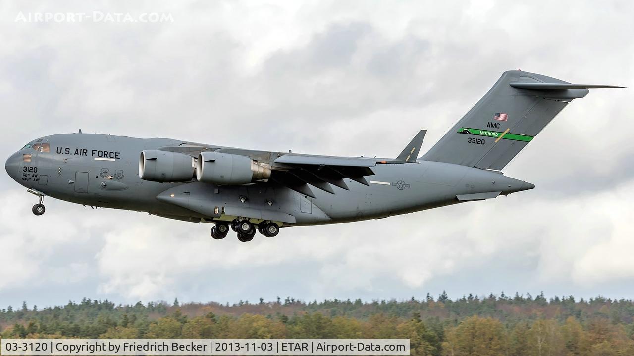 03-3120, 2003 Boeing C-17A Globemaster III C/N P-120, on final RW26