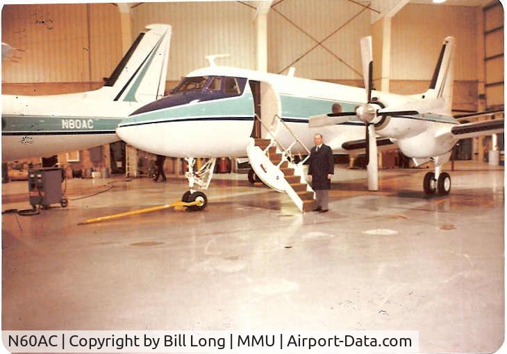 N60AC, 1967 Grumman G-159 Gulfstream 1 C/N 179, 80AC & 60AC in Allied Chemical's Hangar In Morristown, NJ
