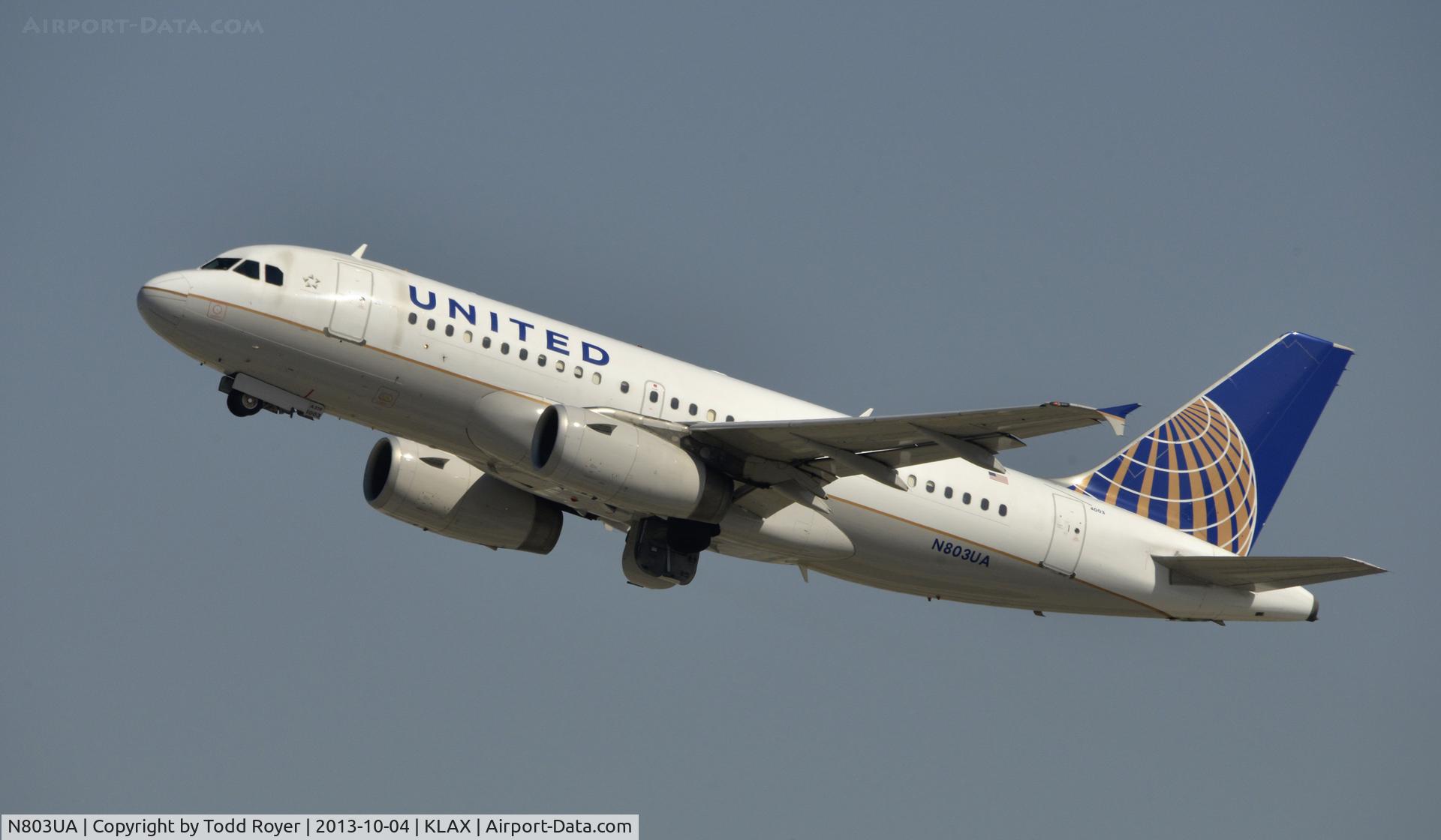 N803UA, 1997 Airbus A319-131 C/N 748, Departing LAX