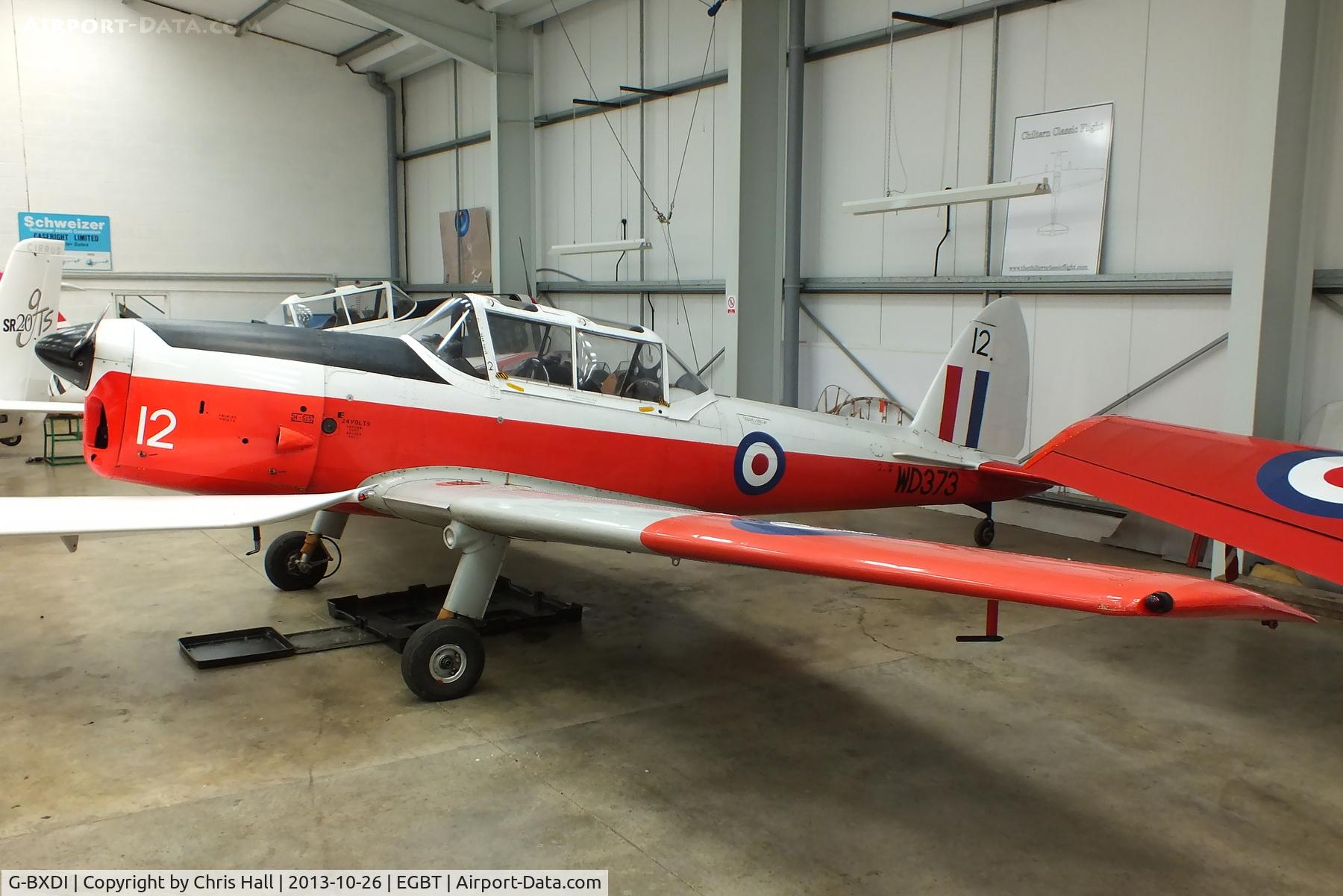 G-BXDI, 1952 De Havilland DHC-1 Chipmunk 22 C/N C1/0312, hangared at Turweston