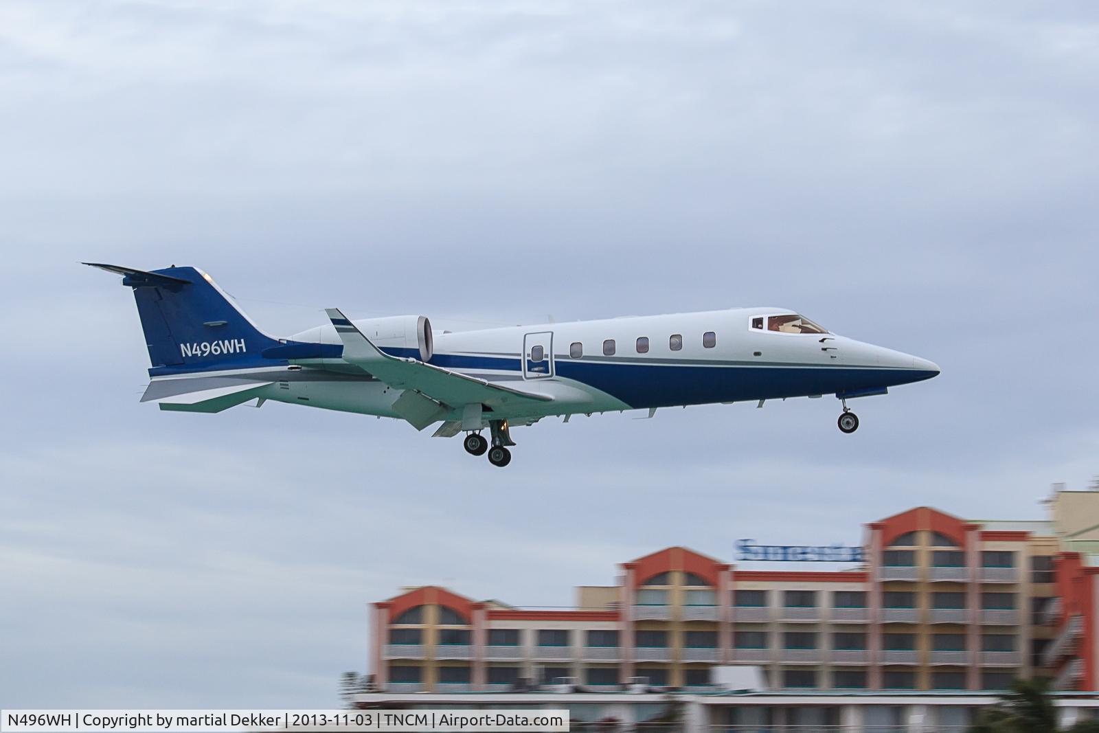 N496WH, 1995 Learjet Inc 60 C/N 063, landing SXM