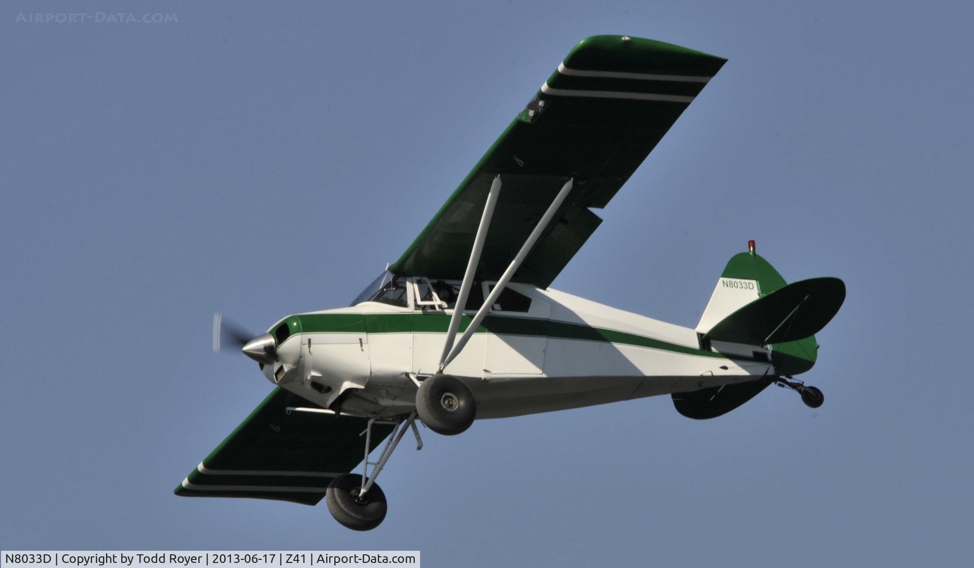 N8033D, 1957 Piper PA-22-150 C/N 22-5558, Landing at Lake Hood Strip