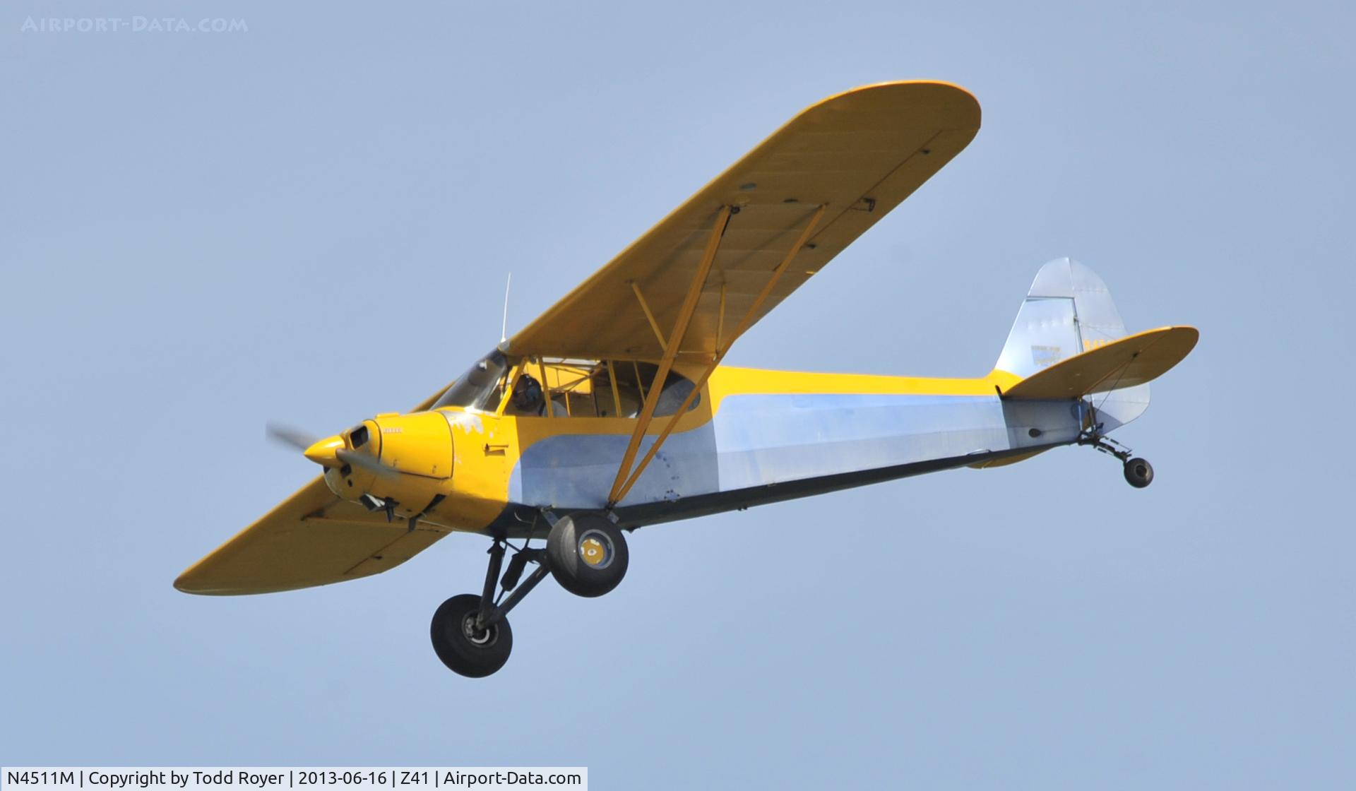 N4511M, 1947 Piper PA-11 Cub Special C/N 11-14, Landing at Lake Hood Strip