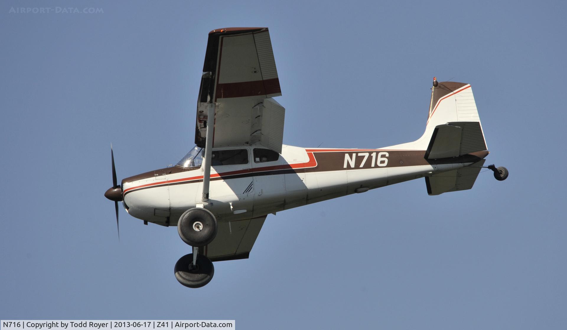 N716, 1961 Cessna 180E C/N 18051088, Landing at Lake Hood Strip