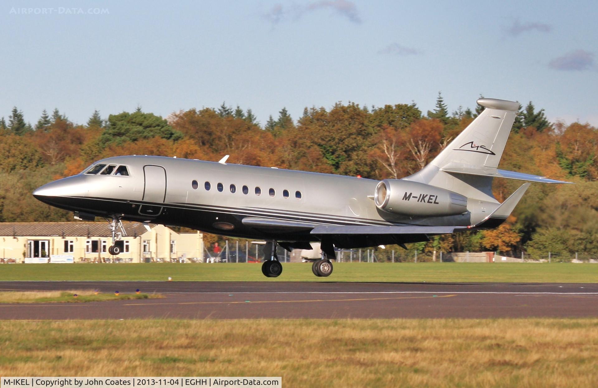 M-IKEL, 2010 Dassault Falcon 2000LX C/N 216, About to touchdown during training  touch and goes.