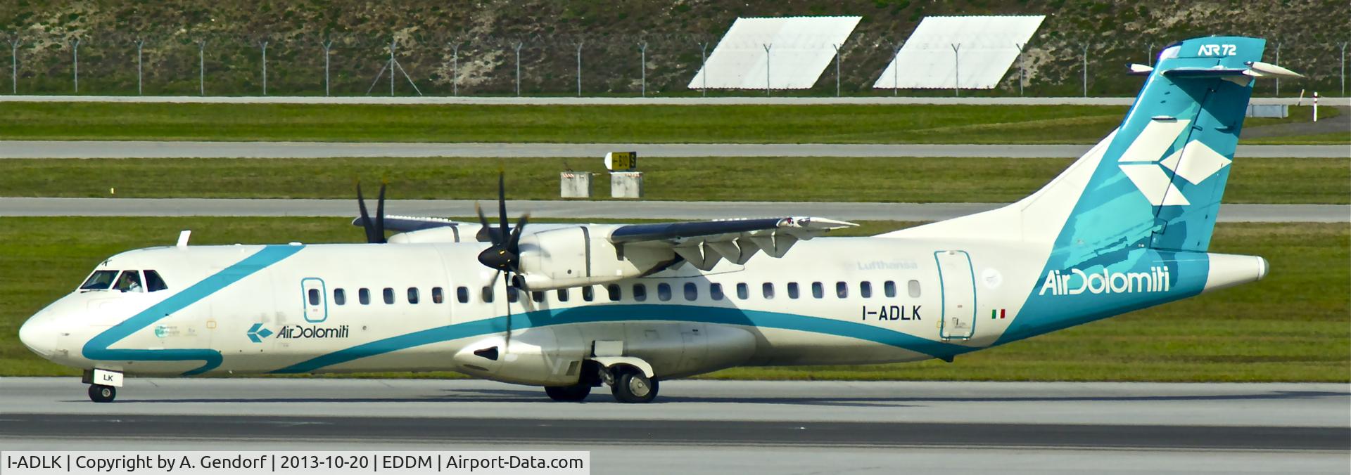 I-ADLK, 2004 ATR 72-212A C/N 706, Air Dolomiti, seen here shortly before departure at München(EDDM)