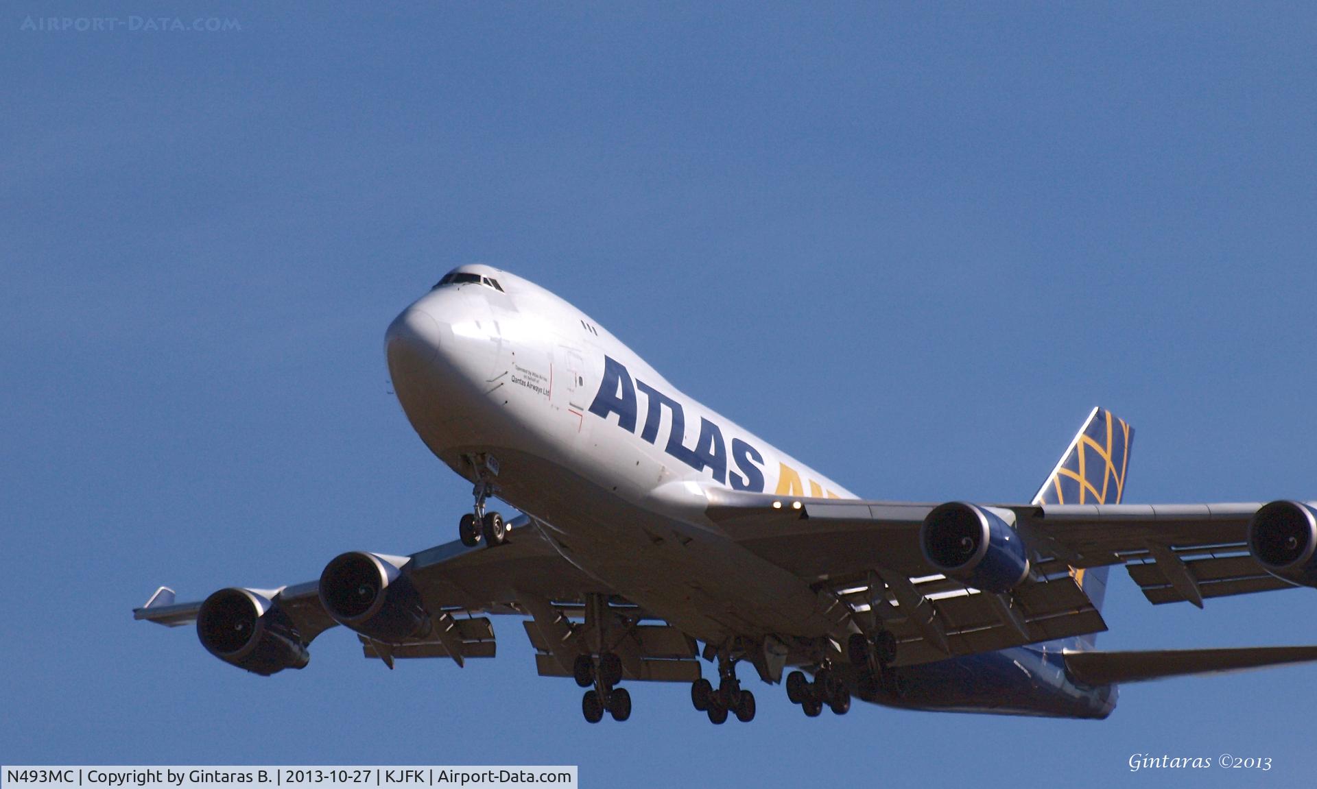 N493MC, 1998 Boeing 747-47UF C/N 29254, Going to a landing on 31R @ JFK