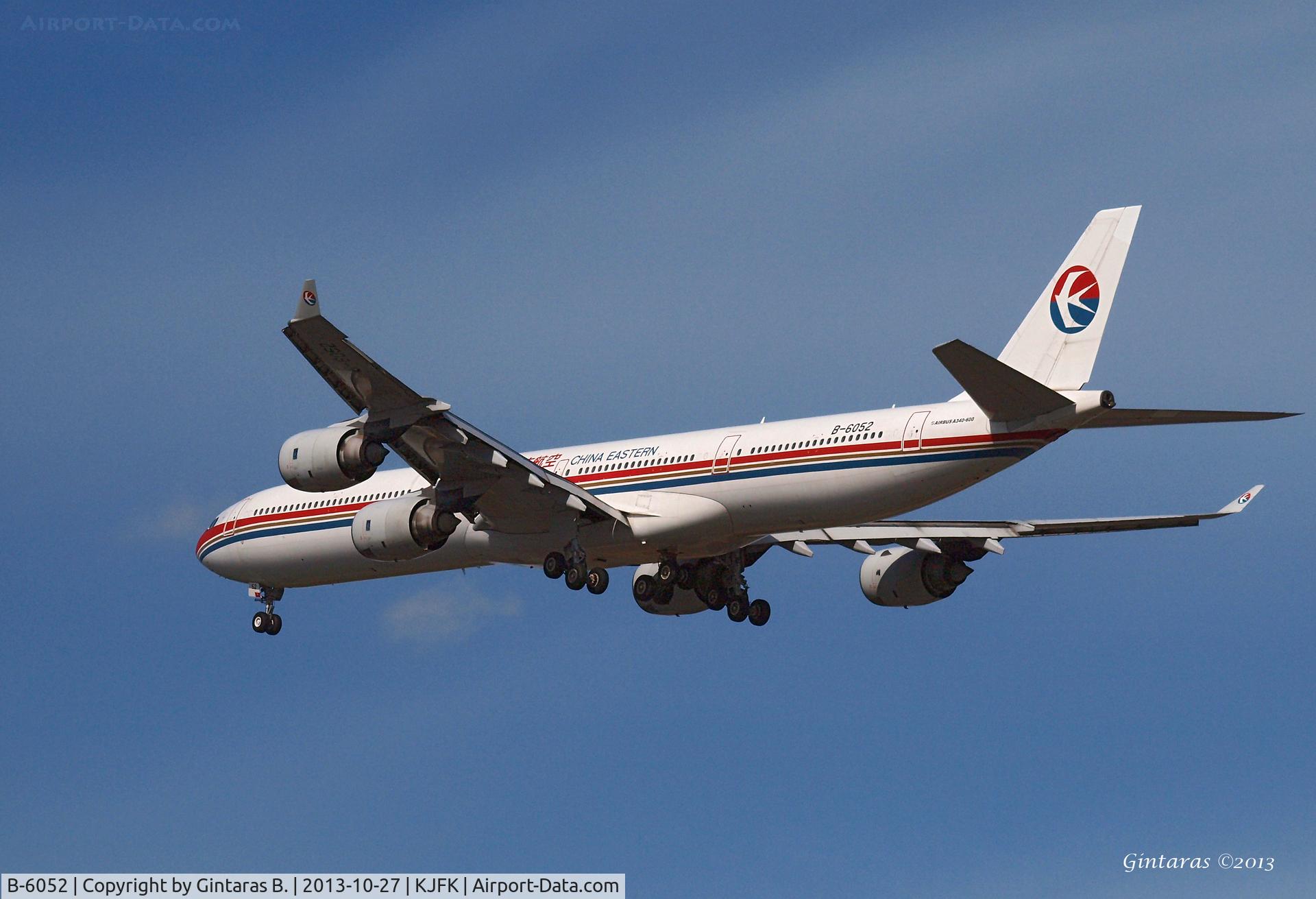 B-6052, 2003 Airbus A340-642 C/N 514, Going to a landing on 31R @ JFK