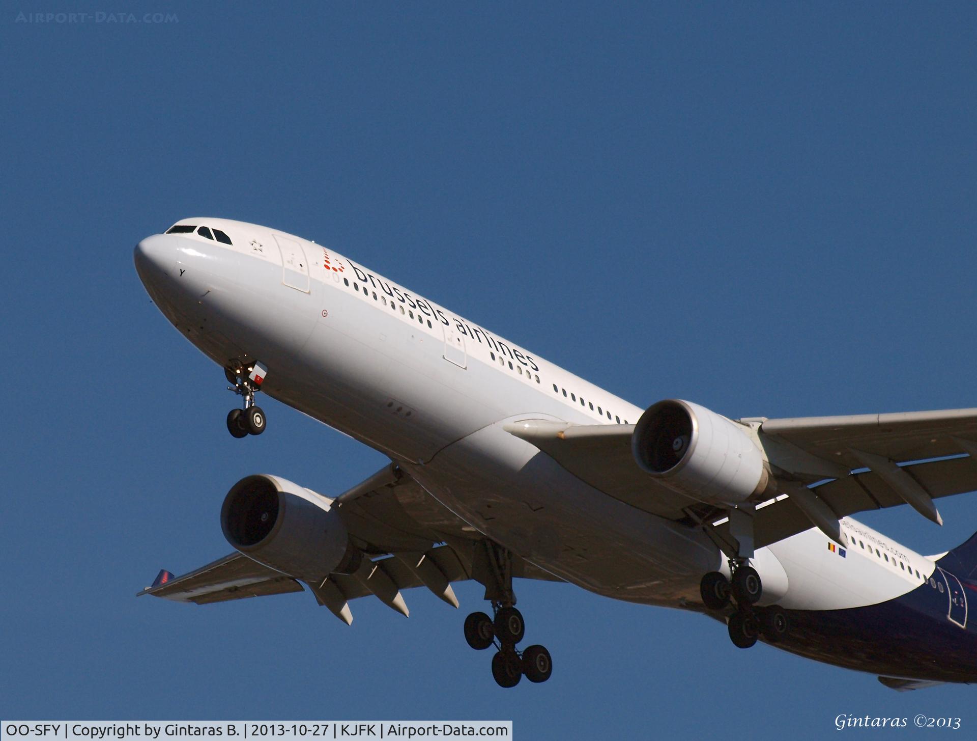 OO-SFY, 1998 Airbus A330-223 C/N 229, Going to a landing on 31R @ JFK