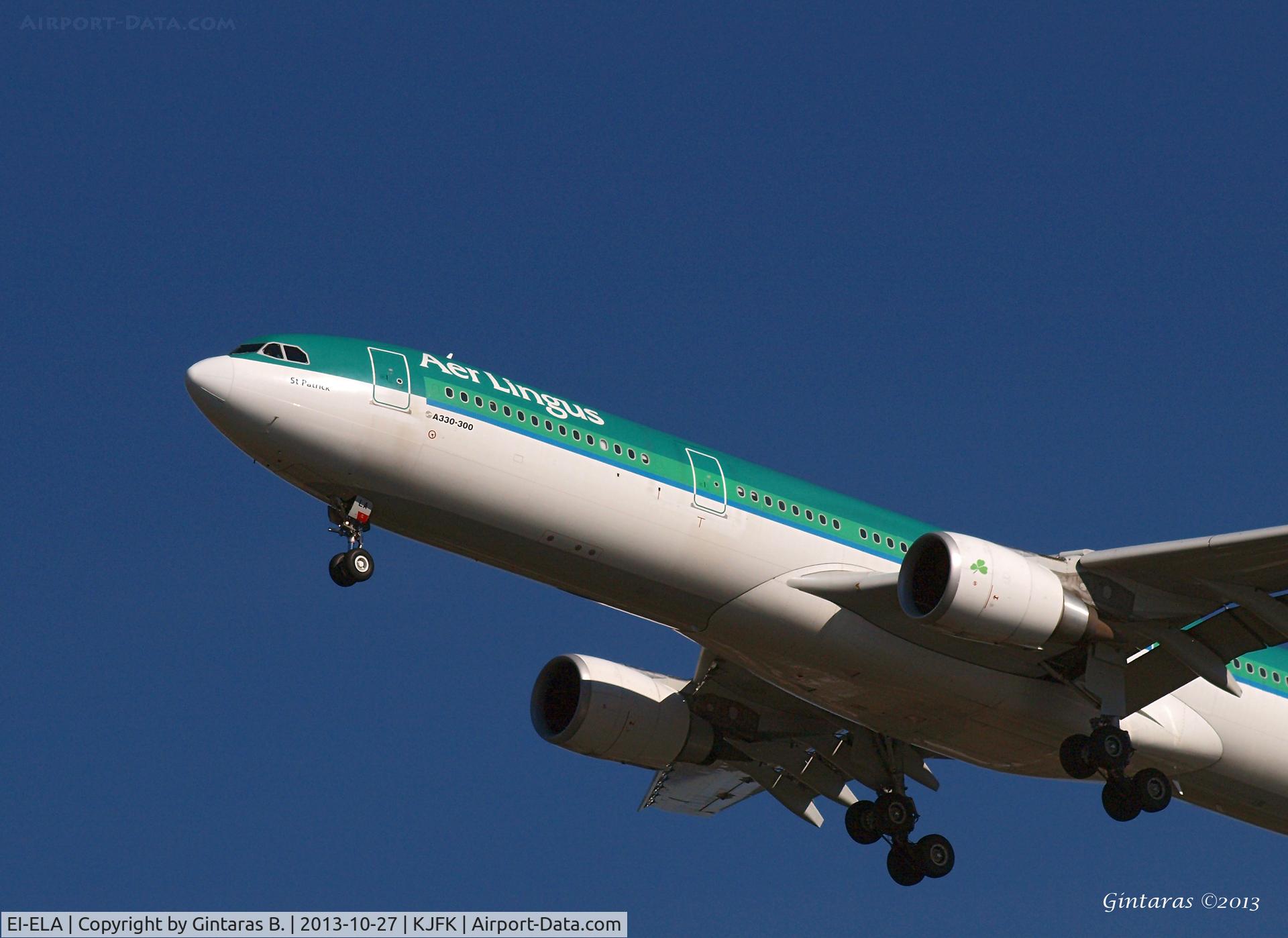 EI-ELA, 2010 Airbus A330-302X C/N 1106, Going to a landing on 31R @ JFK