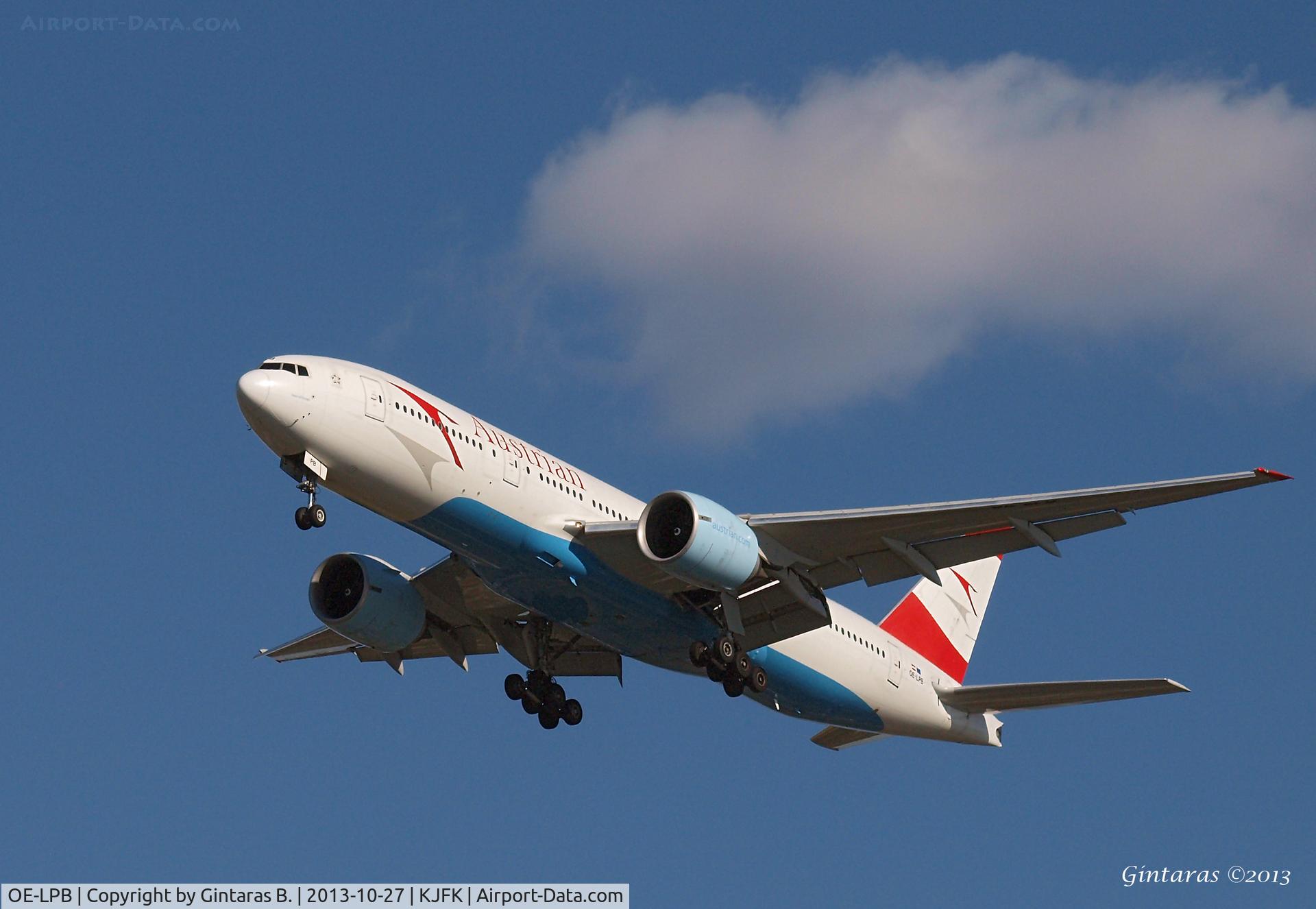 OE-LPB, 1998 Boeing 777-2Z9/ER C/N 28699, Going to a landing on 31R @ JFK