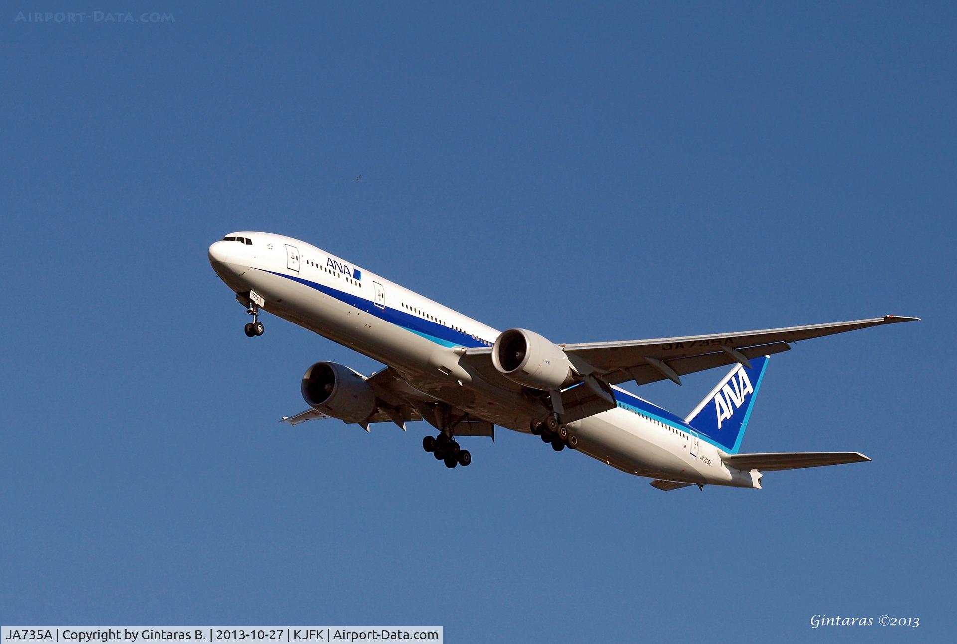 JA735A, 2006 Boeing 777-381/ER C/N 34892/571, Going to a landing on 31R @ JFK