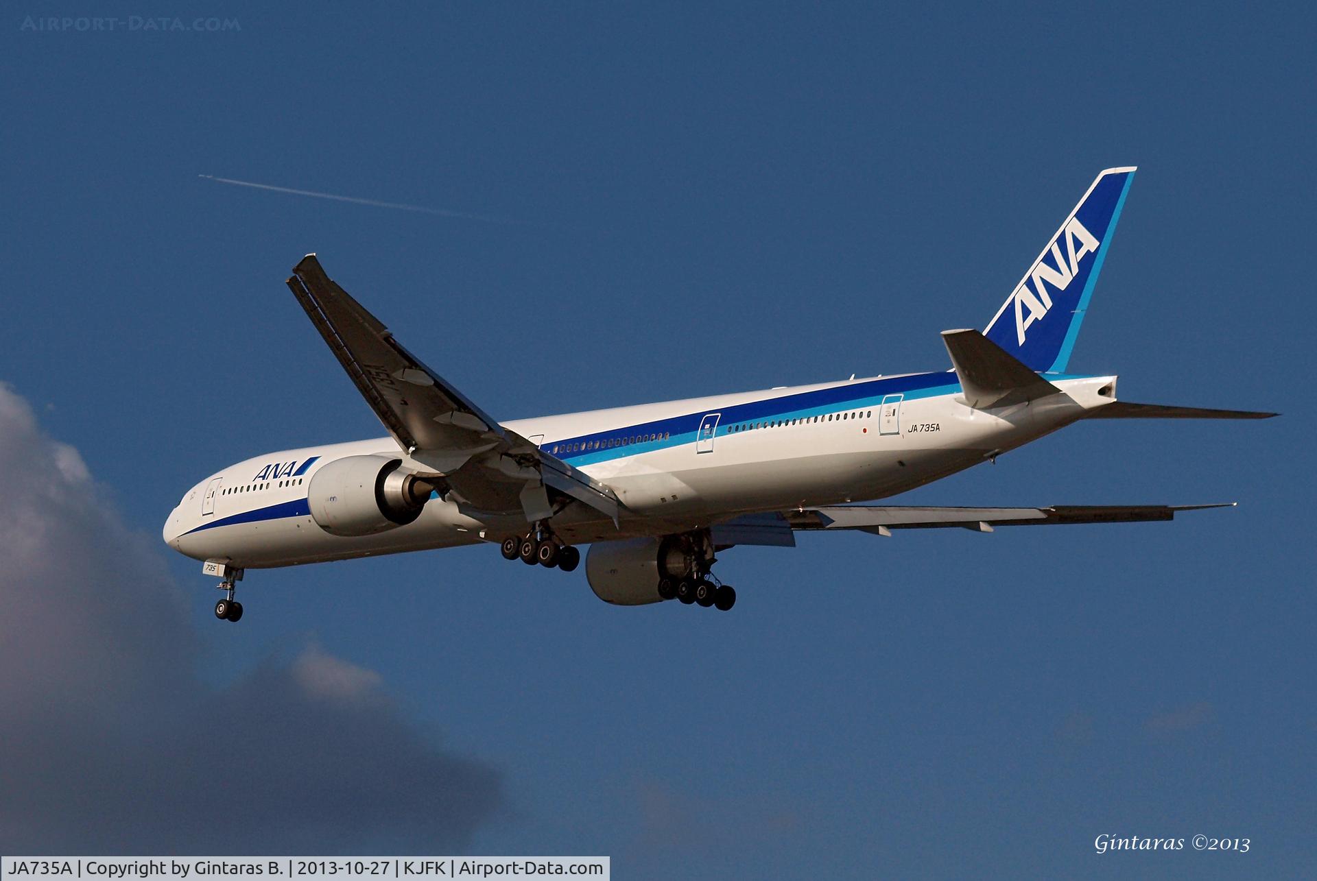 JA735A, 2006 Boeing 777-381/ER C/N 34892/571, Going to a landing on 31R @ JFK