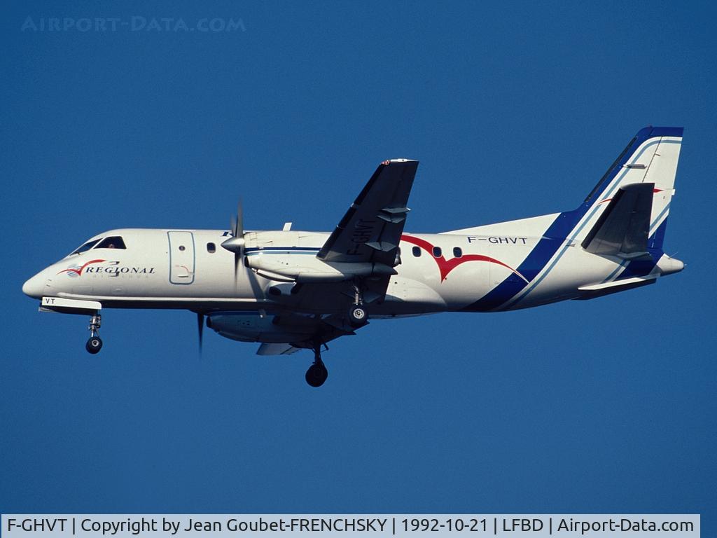 F-GHVT, 1991 Saab 340B C/N 340B-276, Régional landing from Geneve