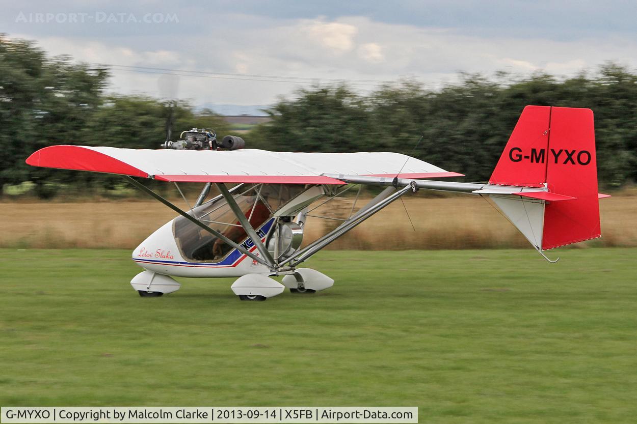 G-MYXO, 1995 Letov LK-2M Sluka C/N PFA 263-12873, Letov LK-2M Sluka. Re-build complete, undergoing taxiing trials before first flight. Fishburn Airfield September 2013.