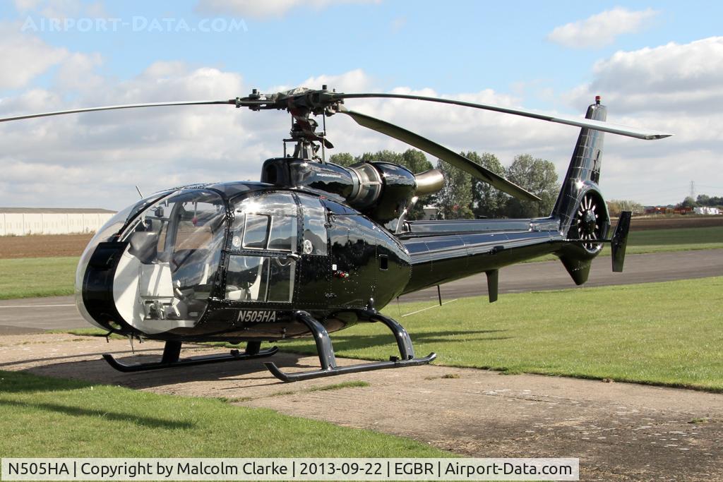 N505HA, 1972 Aerospatiale SA-341G Gazelle C/N 1022, Aerospatiale SA341G Gazelle at The Real Aeroplane Club's Helicopter Fly-In, Breighton Airfield, September 2013.