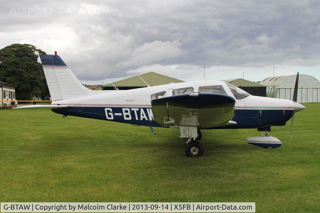 G-BTAW, 1986 Piper PA-28-161 C/N 28-8616031, Piper PA-28-161 Cherokee Warrior II at Fishburn Airfield, UK, September 2013.
