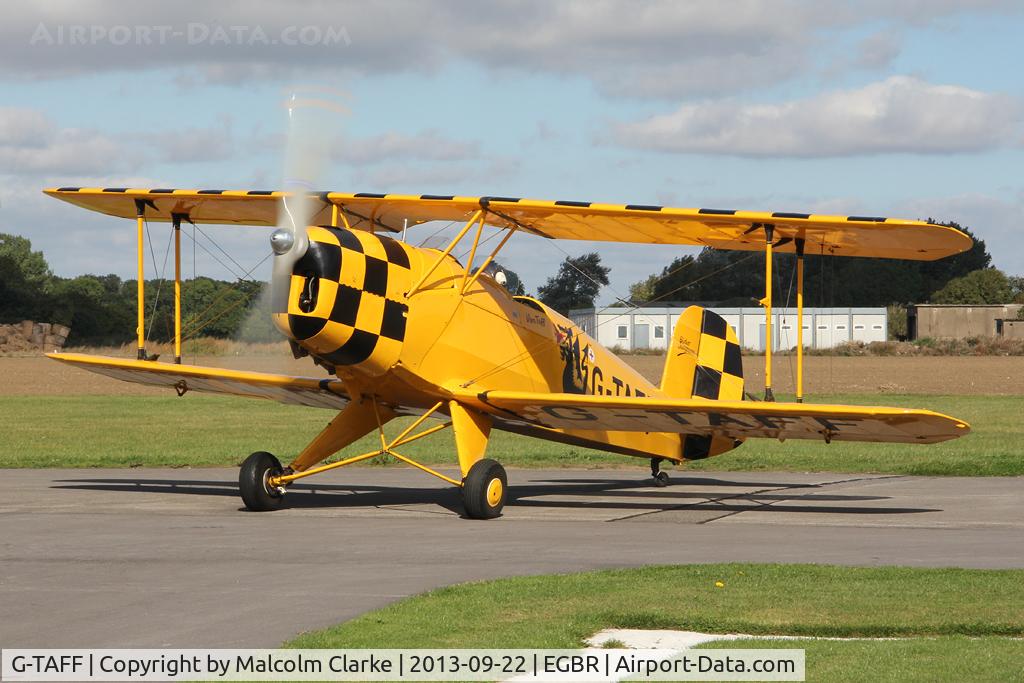 G-TAFF, 1957 CASA 1-131E Jungmann C/N 1129, CASA 1-131E Jungmann at The Real Aeroplane Company's Helicopter Fly-In, Breighton Airfield, September 2013.
