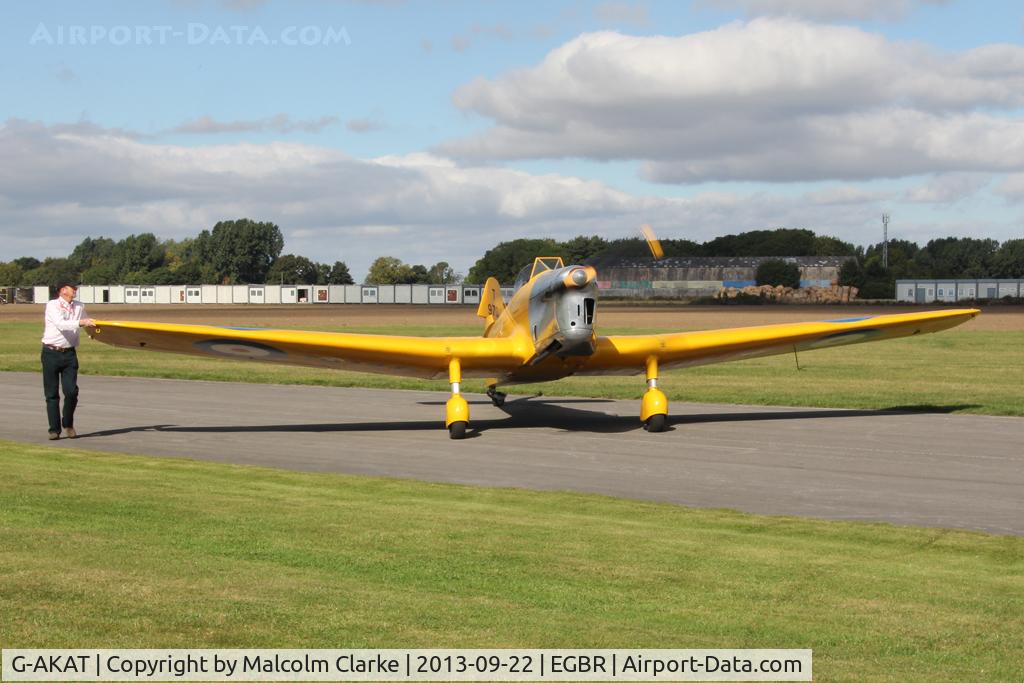 G-AKAT, 1940 Miles M14A Hawk Trainer 3 C/N 2005, Miles M14A Hawk Trainer 3 at The Real Aeroplane Company's Helicopter Fly-In, Breighton Airfield, September 2013.