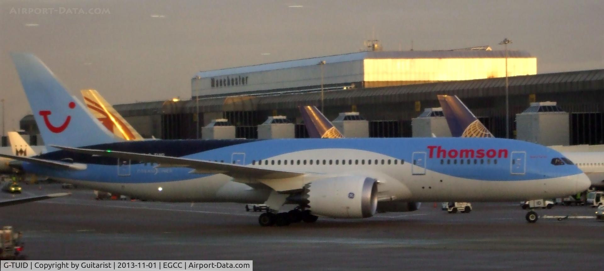 G-TUID, 2013 Boeing 787-8 Dreamliner C/N 36424, From the windows of T1 at Manchester