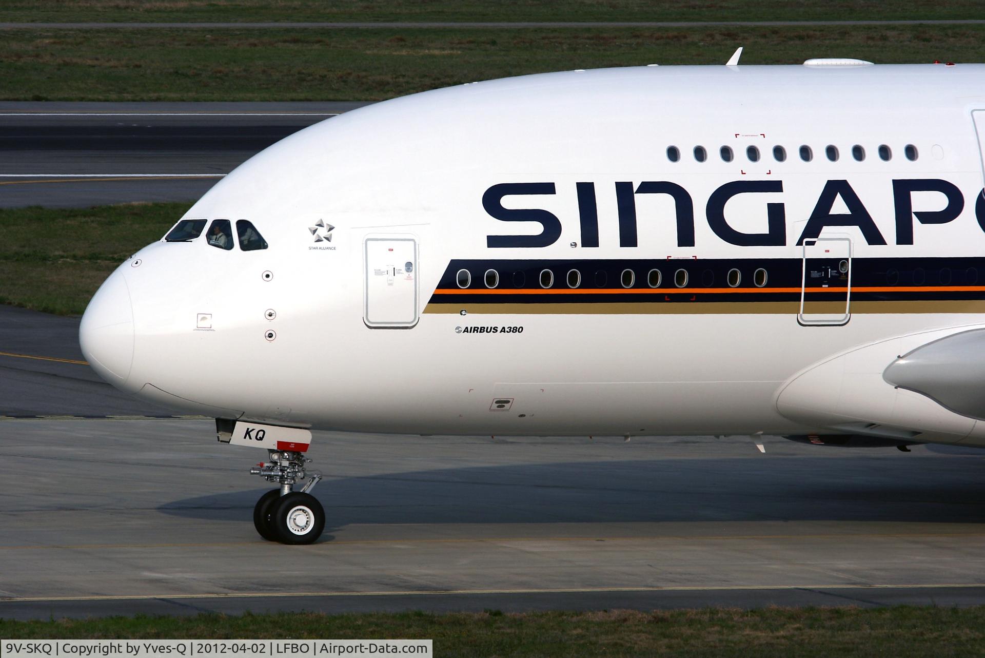 9V-SKQ, 2011 Airbus A380-841 C/N 079, Airbus A380-841, Taxiing to holding point rwy 14R, Toulouse Blagnac Airport (LFBO-TLS)