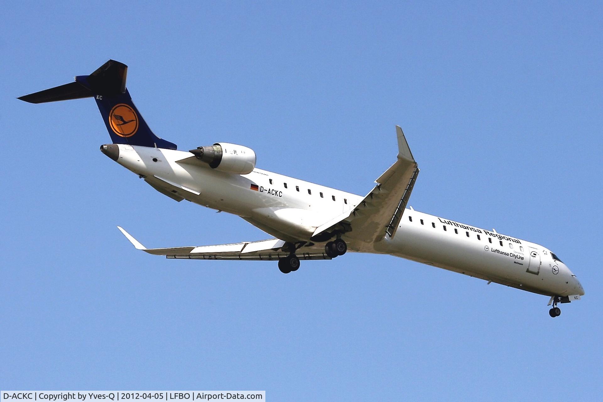 D-ACKC, 2006 Bombardier CRJ-900LR (CL-600-2D24) C/N 15078, Canadair Regional Jet CRJ-900 on final approach to runway 32L, Toulouse Blagnac Airport (LFBO-TLS)