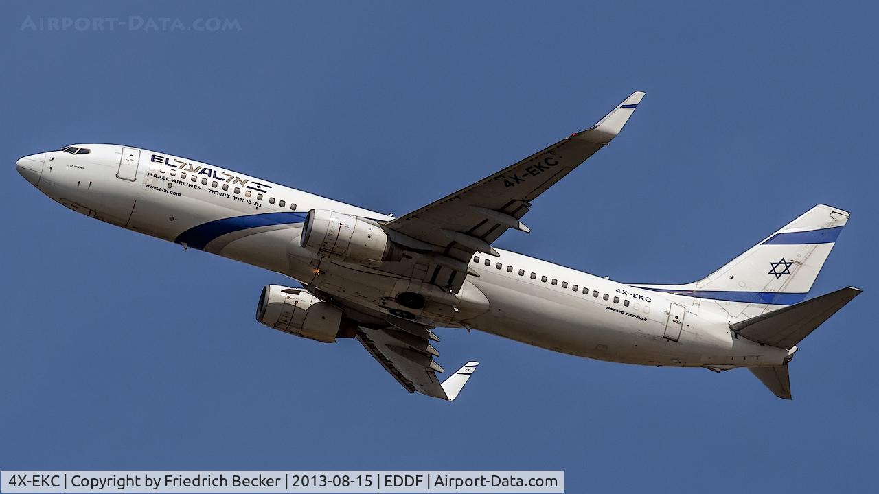 4X-EKC, 1999 Boeing 737-858 C/N 29959, departure from Frankfurt
