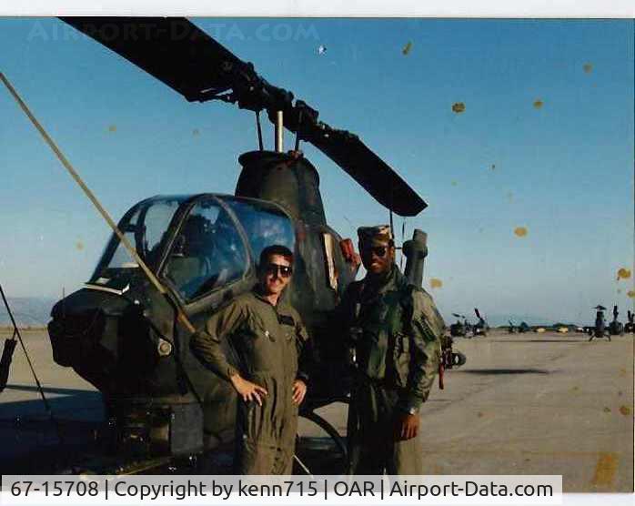 67-15708, 1967 Bell AH-1S Cobra C/N 20372, flightline photo taken 1985 with aircraft 67-15708 at Fritze army airfield (now Marina's airport)