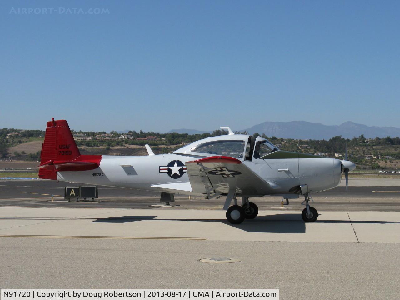 N91720, 1947 North American Navion (NA-145) C/N NAV-4-193, 1947 North American NAVION as L-17A, Continental E-185, many mods, taxi after landing Rwy 26