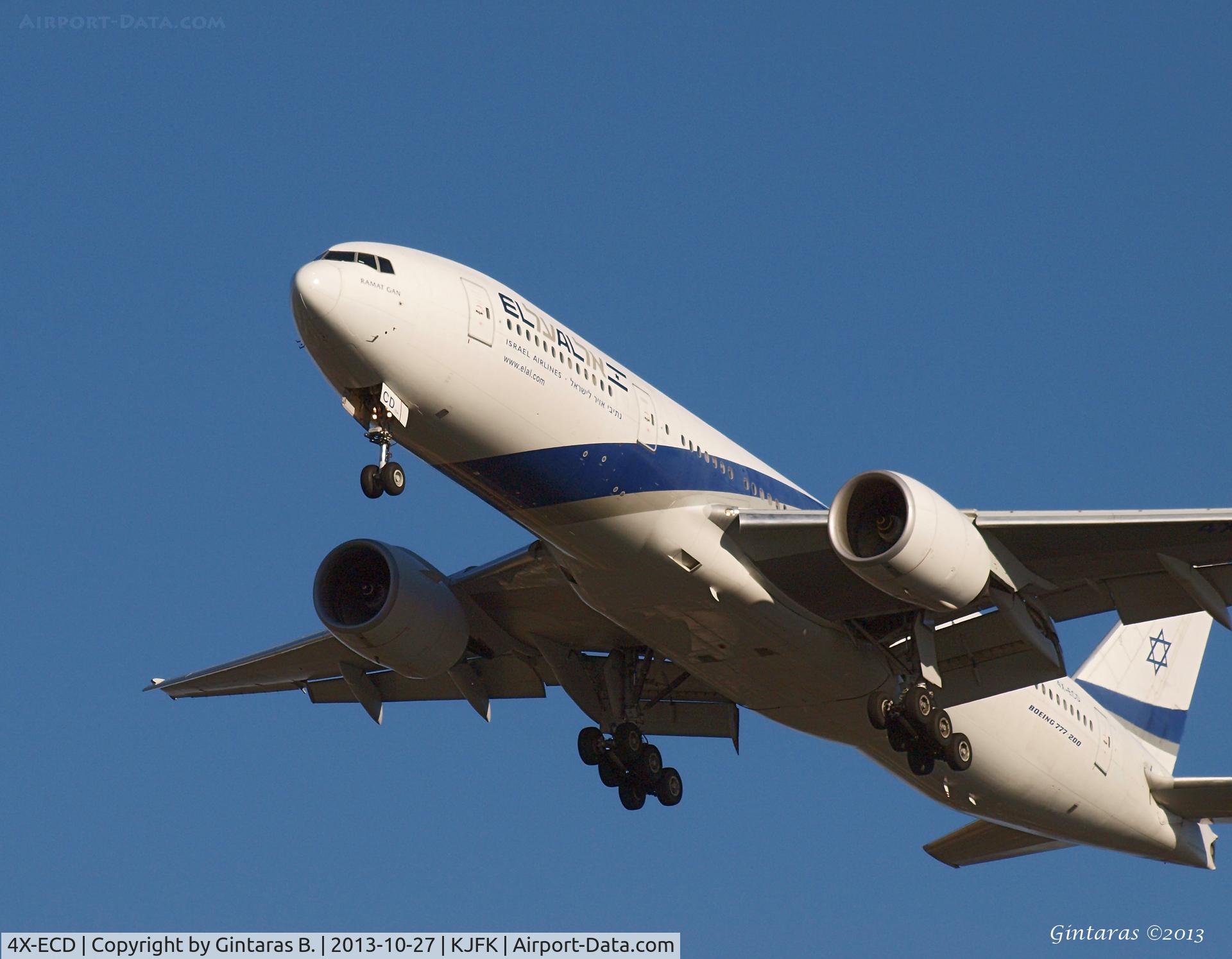 4X-ECD, 2002 Boeing 777-258/ER C/N 33169, Going to a landing on 31R @ JFK