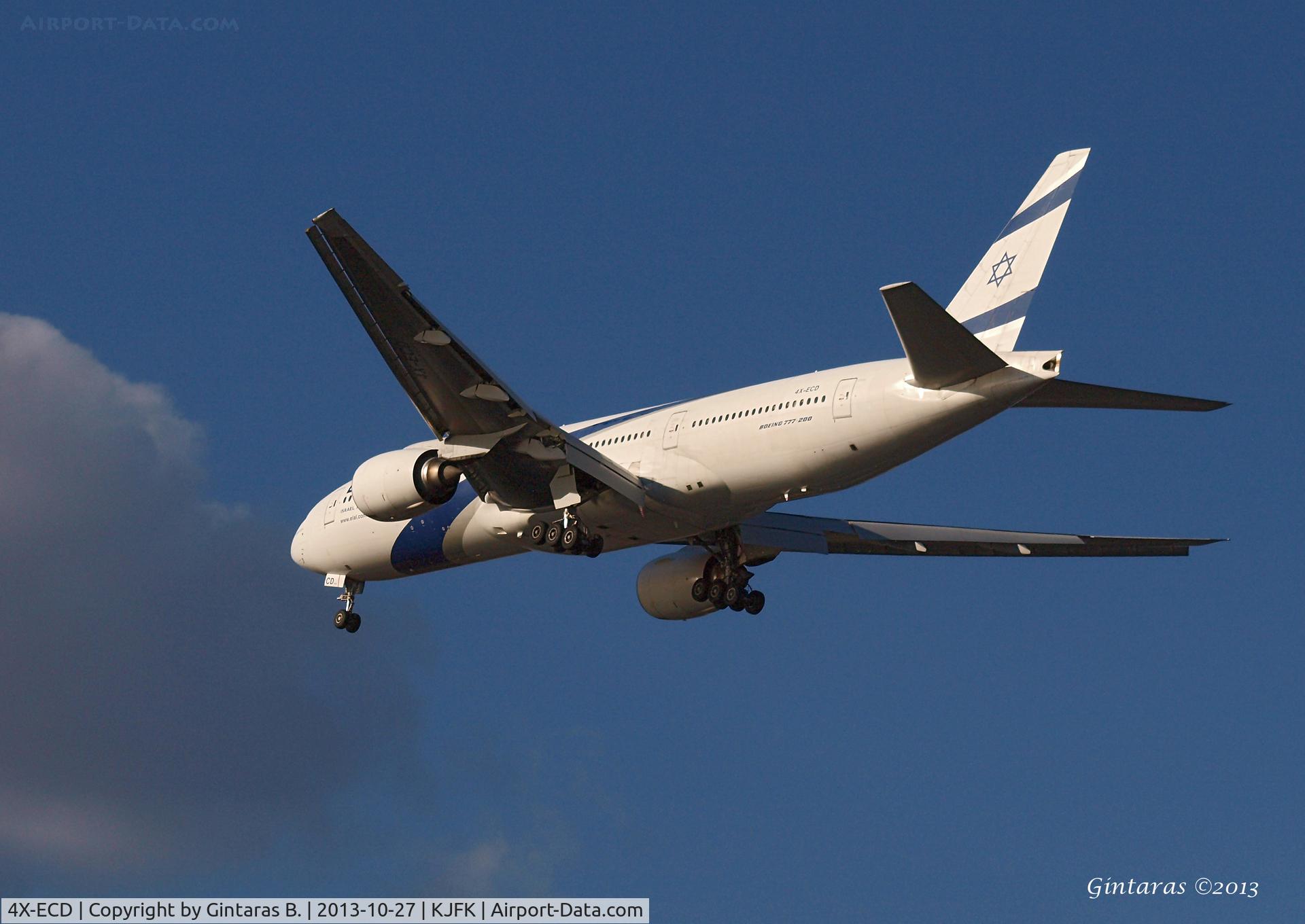 4X-ECD, 2002 Boeing 777-258/ER C/N 33169, Going to a landing on 31R @ JFK