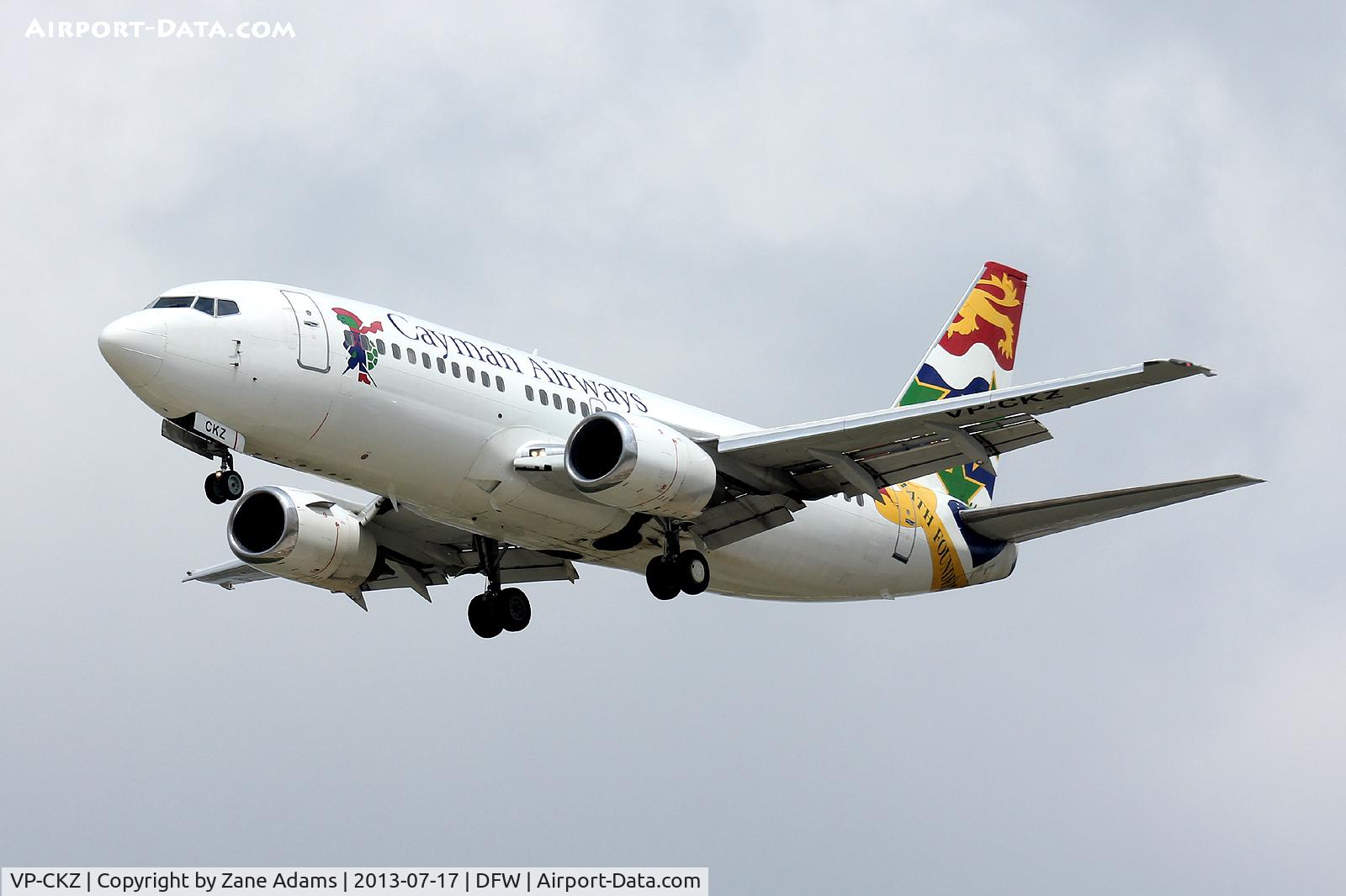 VP-CKZ, 1996 Boeing 737-36E C/N 27626, Landing at DFW Airport
