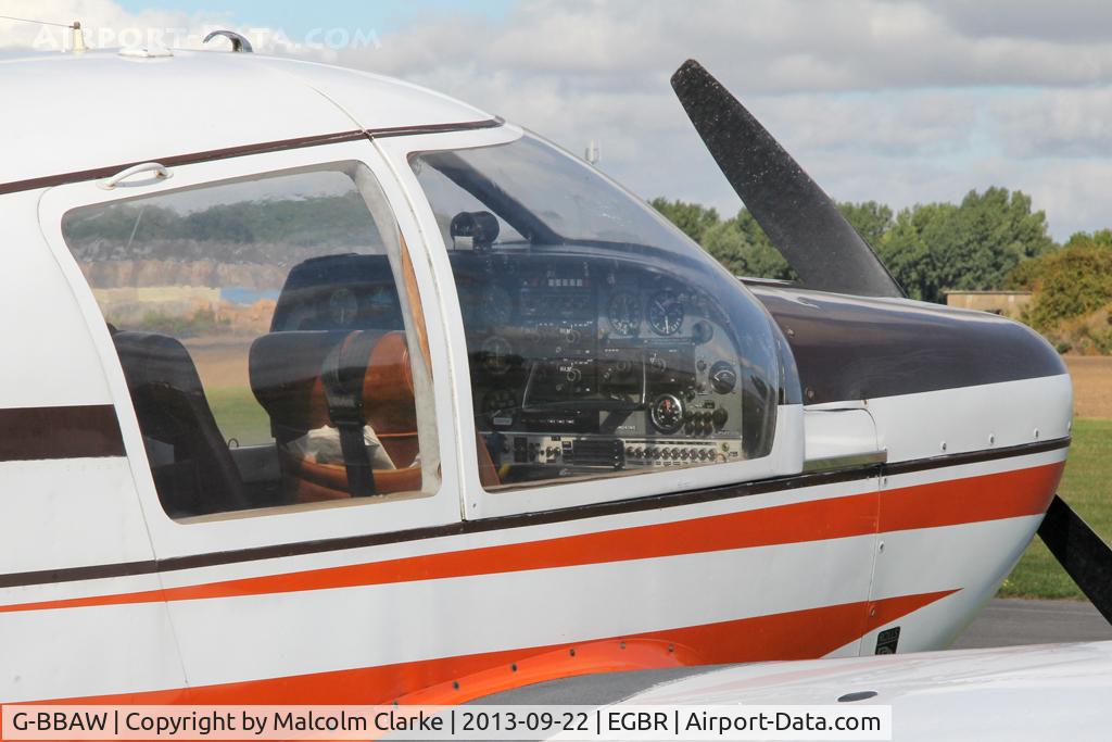 G-BBAW, 1973 Robin HR-100-210 II Safari C/N 167, Robin HR-100-210 II Safari at The Real Aeroplane Club's Helicopter Fly-In, Breighton Airfield, September 2013.
