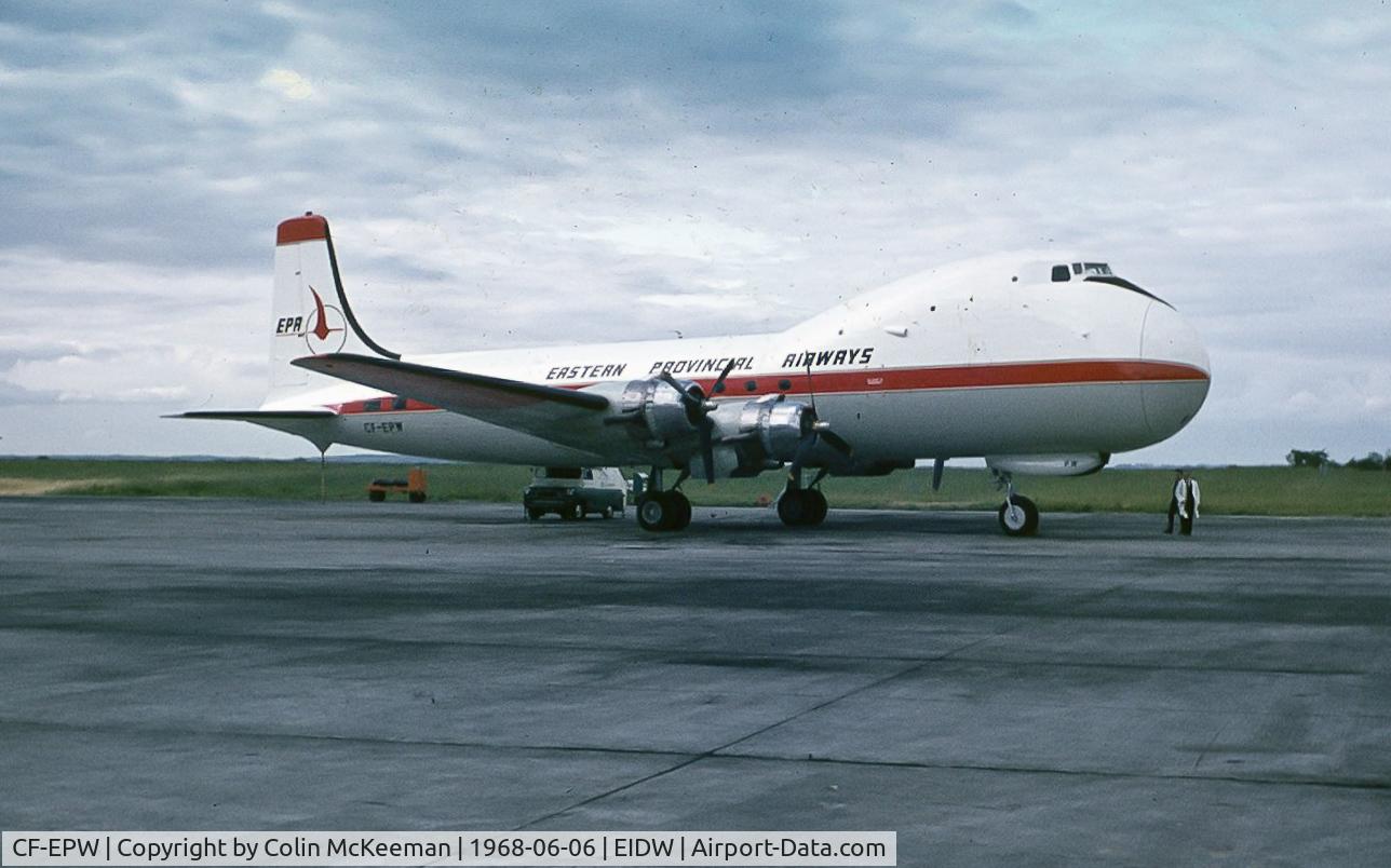 CF-EPW, 1942 Aviation Traders ATL-98 Carvair C/N 10458, Awaiting delivery to Eastern Provincial at Dublin, Ireland on 6/06/1968. Previously with Aer Lingus as EI-ANJ.