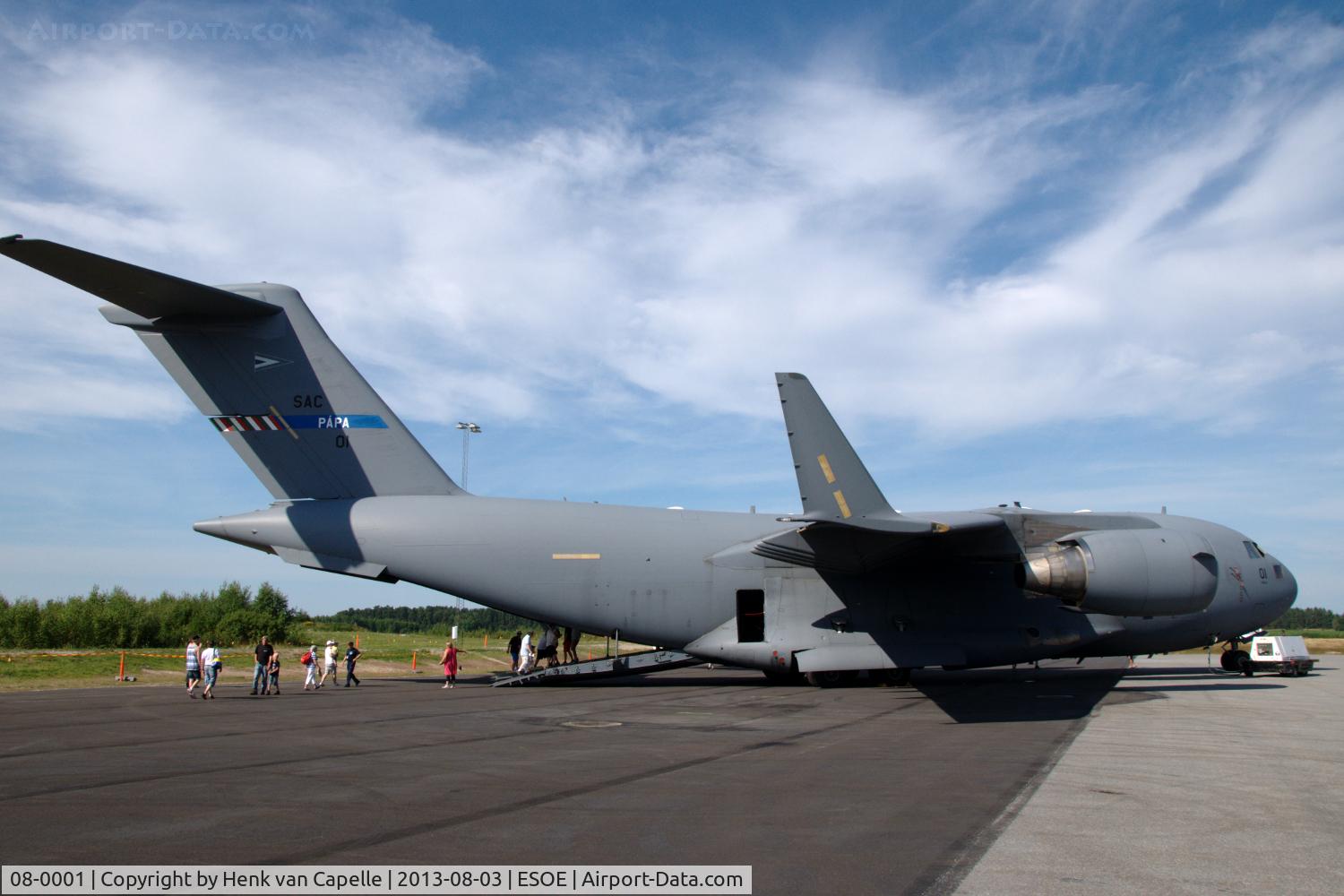 08-0001, 2008 Boeing C-17A Globemaster III C/N F-207, Nato C-17A at Örebro airport, Sweden, for the 2013 Flyg & Motor Festival.
