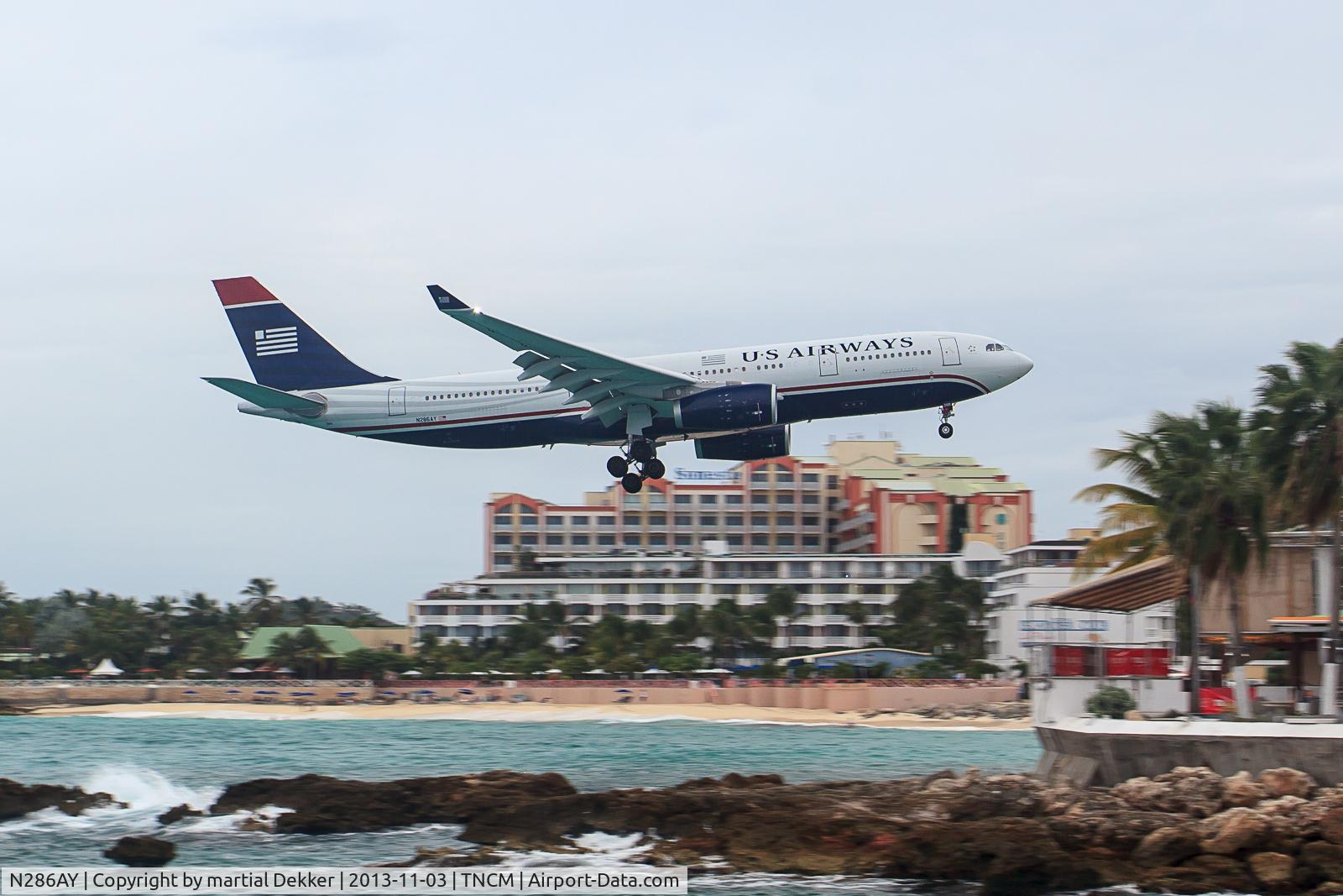 N286AY, 2013 Airbus A330-243 C/N 1415, landing SXM